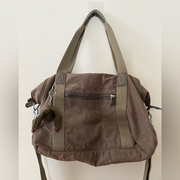 Kipling Brown Shoulder Bag with Charm - Picture 1 of 6